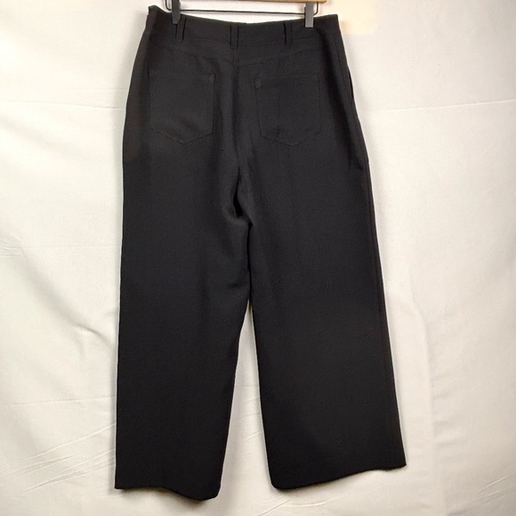 KARL LAGERFELD PARIS Women Wide Leg Ankle Pants Sz 10 Button Front Party Office - Picture 5 of 14